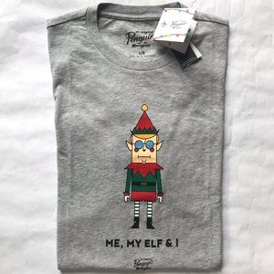 Original Penguin Me, My Elf & I Shortsleeve Crewneck T-Shirt Large Grey